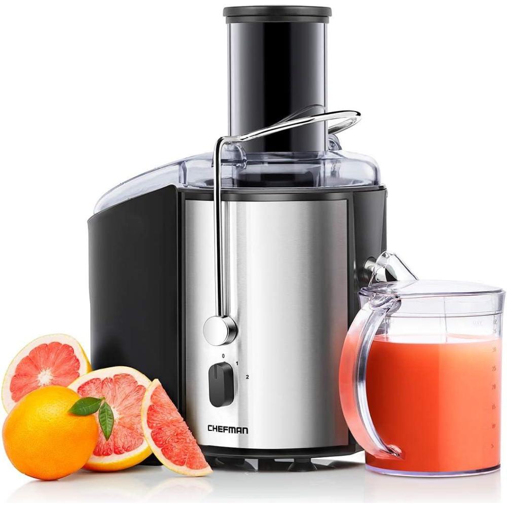 Chefman 2-Speed Electric Juicer, Extra-Wide Feeding Tube for Whole Fruits, Make Nutritious Vegetable and Green Juice, Detachable 1-Quart Pitcher, Built-in Foam Separator, Dishwasher-Safe Parts