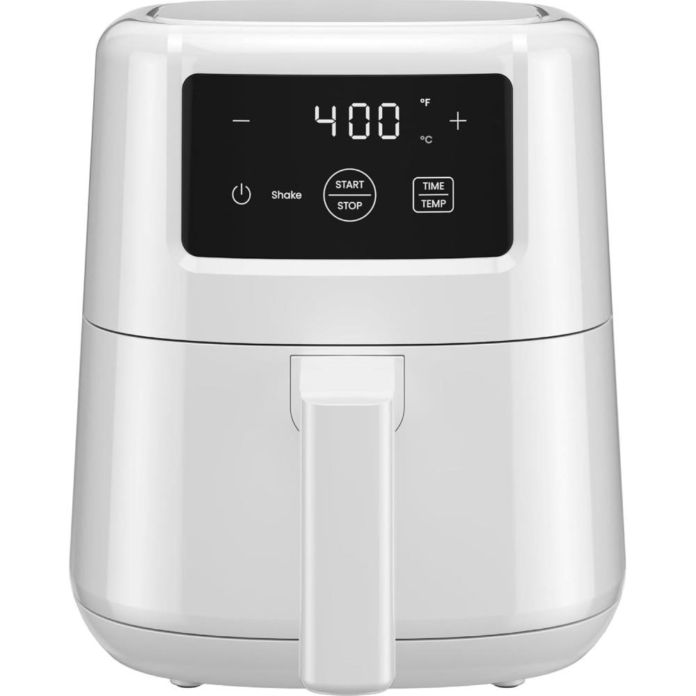 CHEFMAN Small, Compact Air Fryer Healthy Cooking, 2 Qt, Nonstick, User Friendly and Adjustable Temperature Control w/ 60 Minute Timer & Auto Shutoff, Dishwasher Safe Basket, BPA – Free, Black(White)