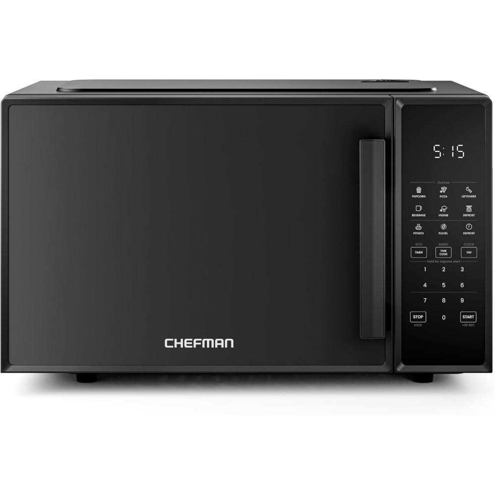Chefman Countertop Microwave Oven 0.7 Cu. Ft. Digital Stainless Steel Microwave 700 Watts with 6 Auto Menus, 10 Power Levels, Eco Mode, Memory, Mute Function, Child Safety Lock, Easy Clean(0.9 Cu. Ft)