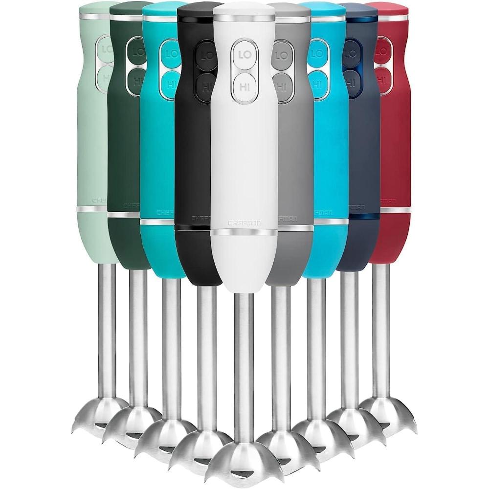 Chefman Immersion Stick Hand Blender Powerful Electric Ice Crushing 2-Speed Control Handheld Food Mixer, Purees, Smoothies, Shakes, Sauces and Soups, Black(Ivory)